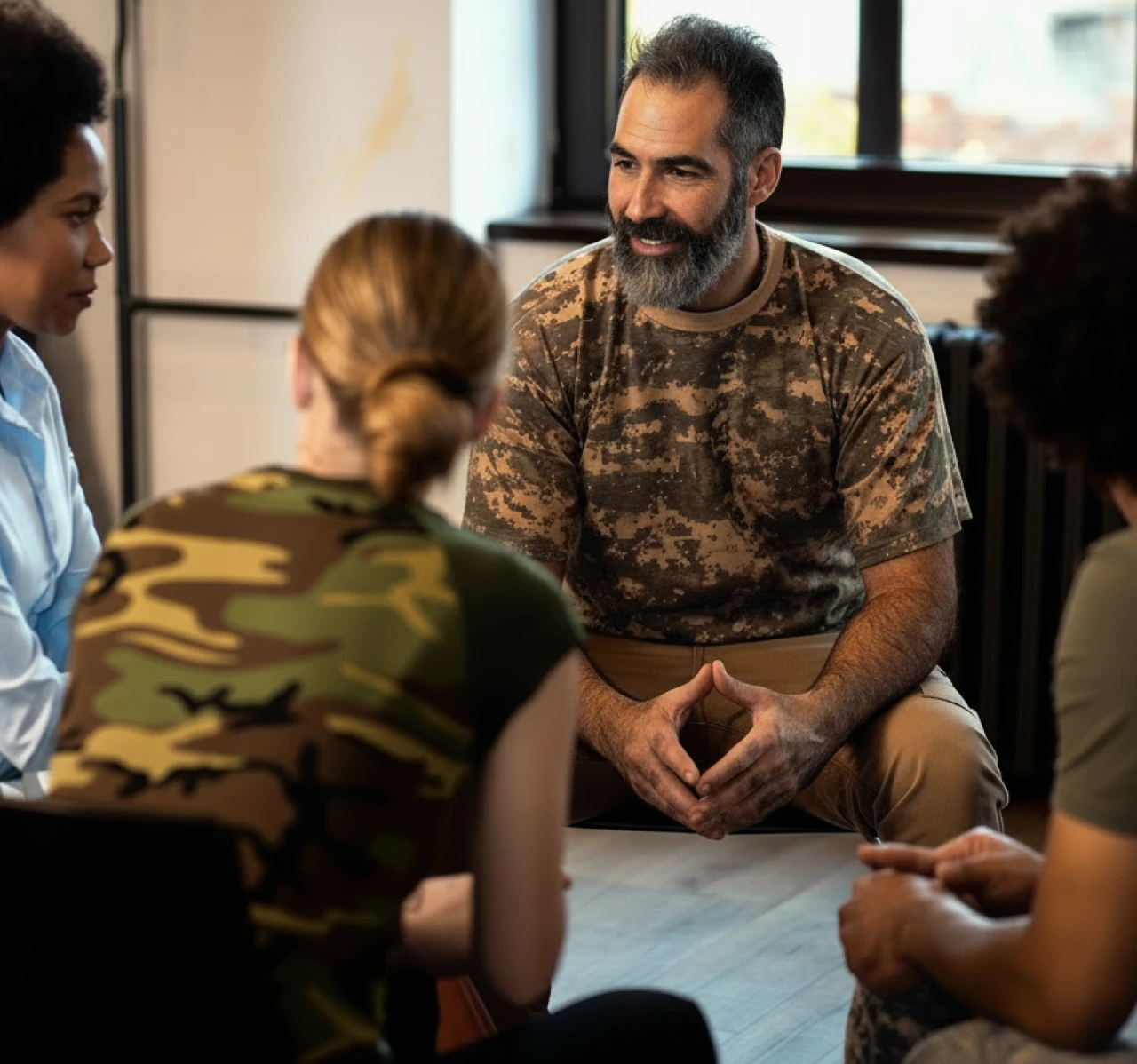 Team meeting in informal attire
